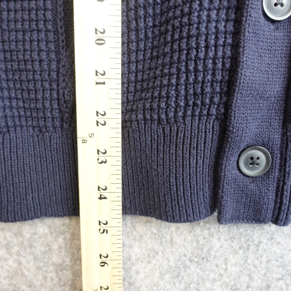 Banana Republic Shawl‎ Collar Cardigan Mens S Blue Waffle Knit Cotton Sweater - Picture 5 of 9
